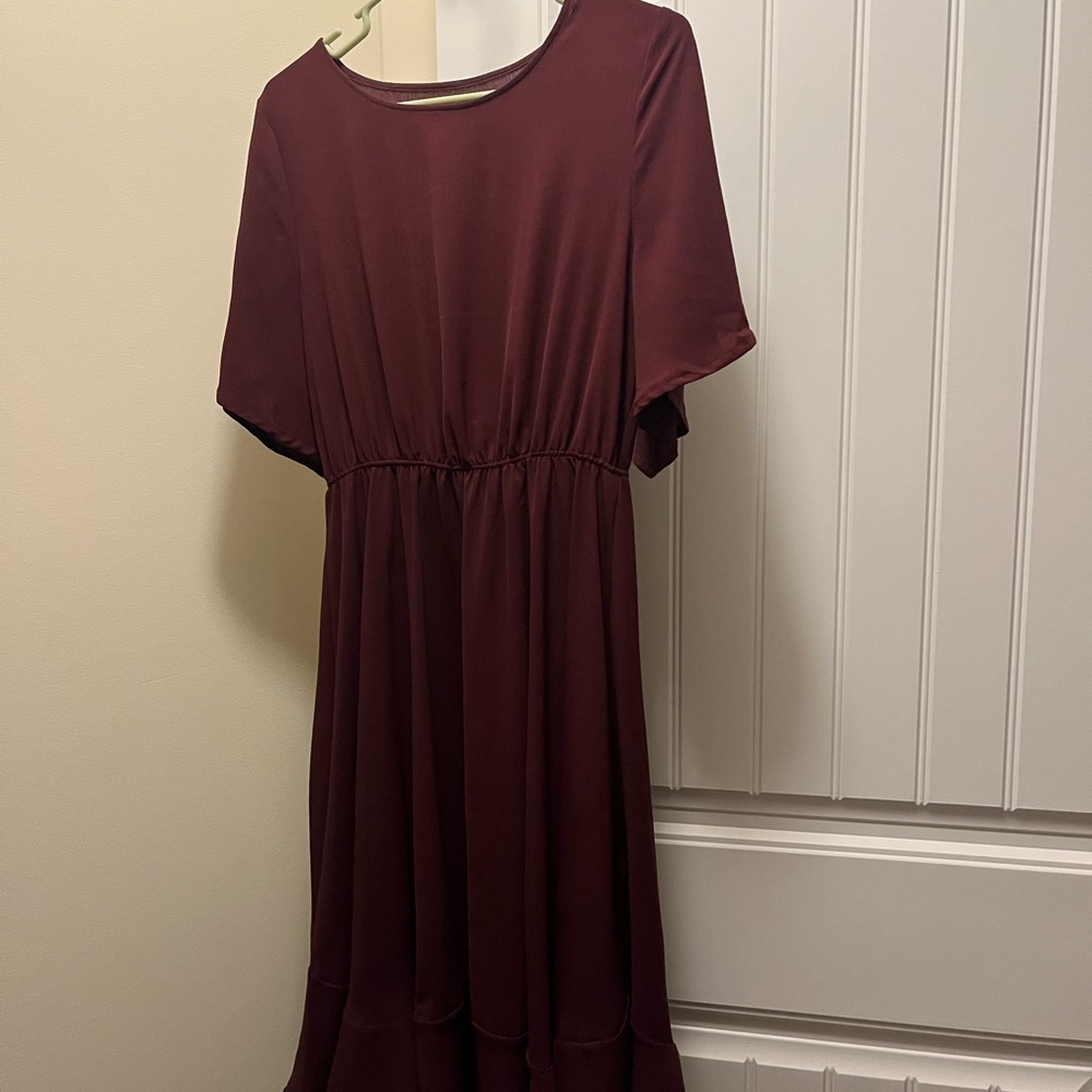 Amazon Asymmetrical Wine Dress